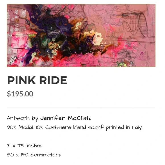 Art to Wear Cashmere Scarf Made in Italy - Picture 2 of 6